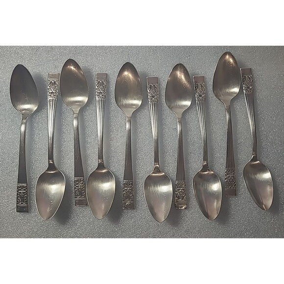 Lot of 10 Oneida Community CORONATION Silverplate Teaspoons - Picture 1 of 4